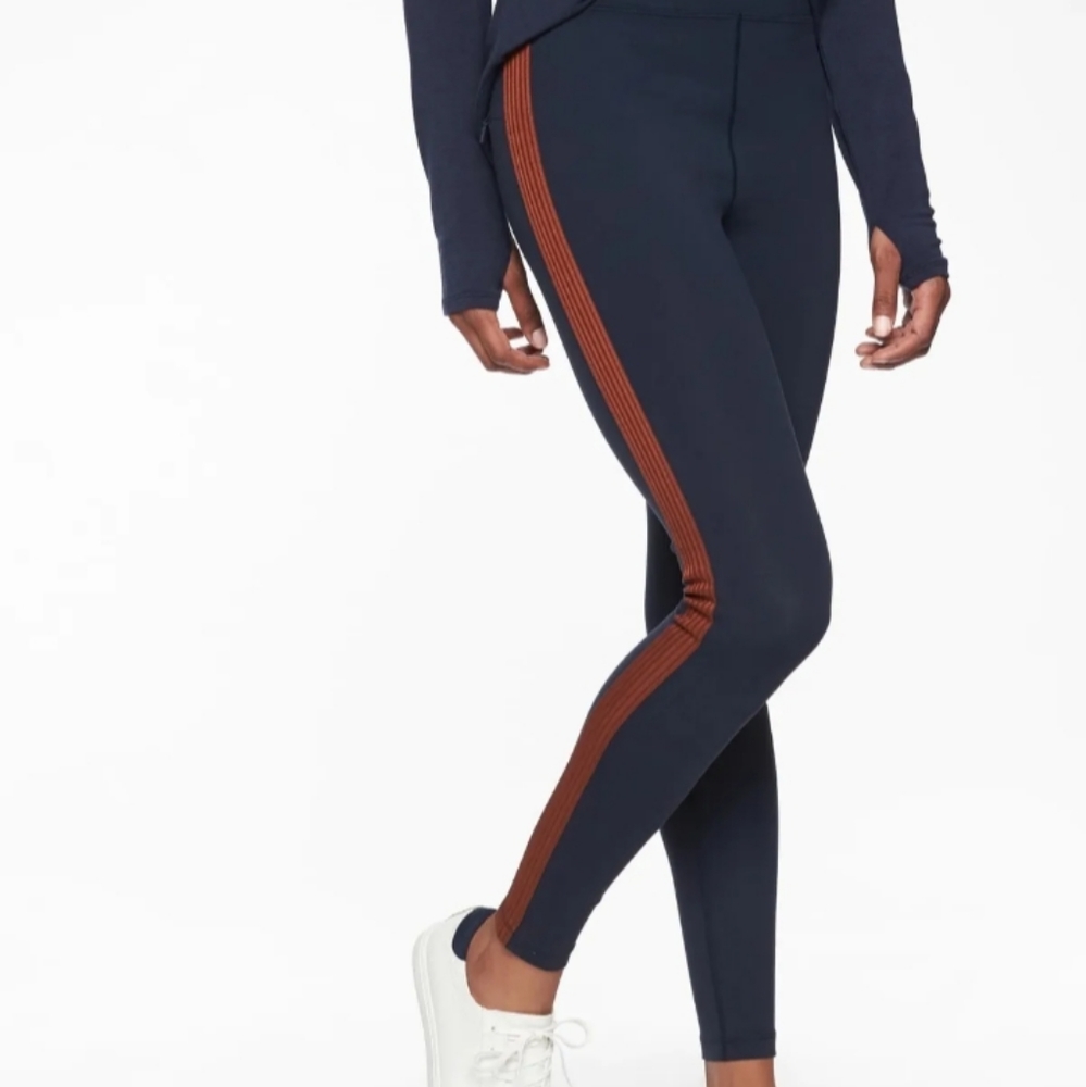 Athleta Track Tux Tight Leggings Navy Blue Sz extra large